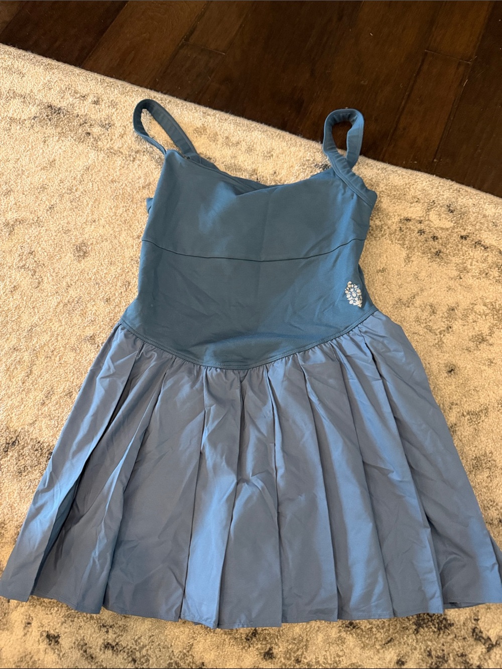 Blue Pleated Active Dress